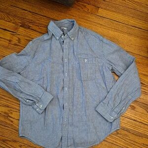 Men’s XL Pen Striped Button Down Long Sleeved Shirt adjustable cuffs casual soft